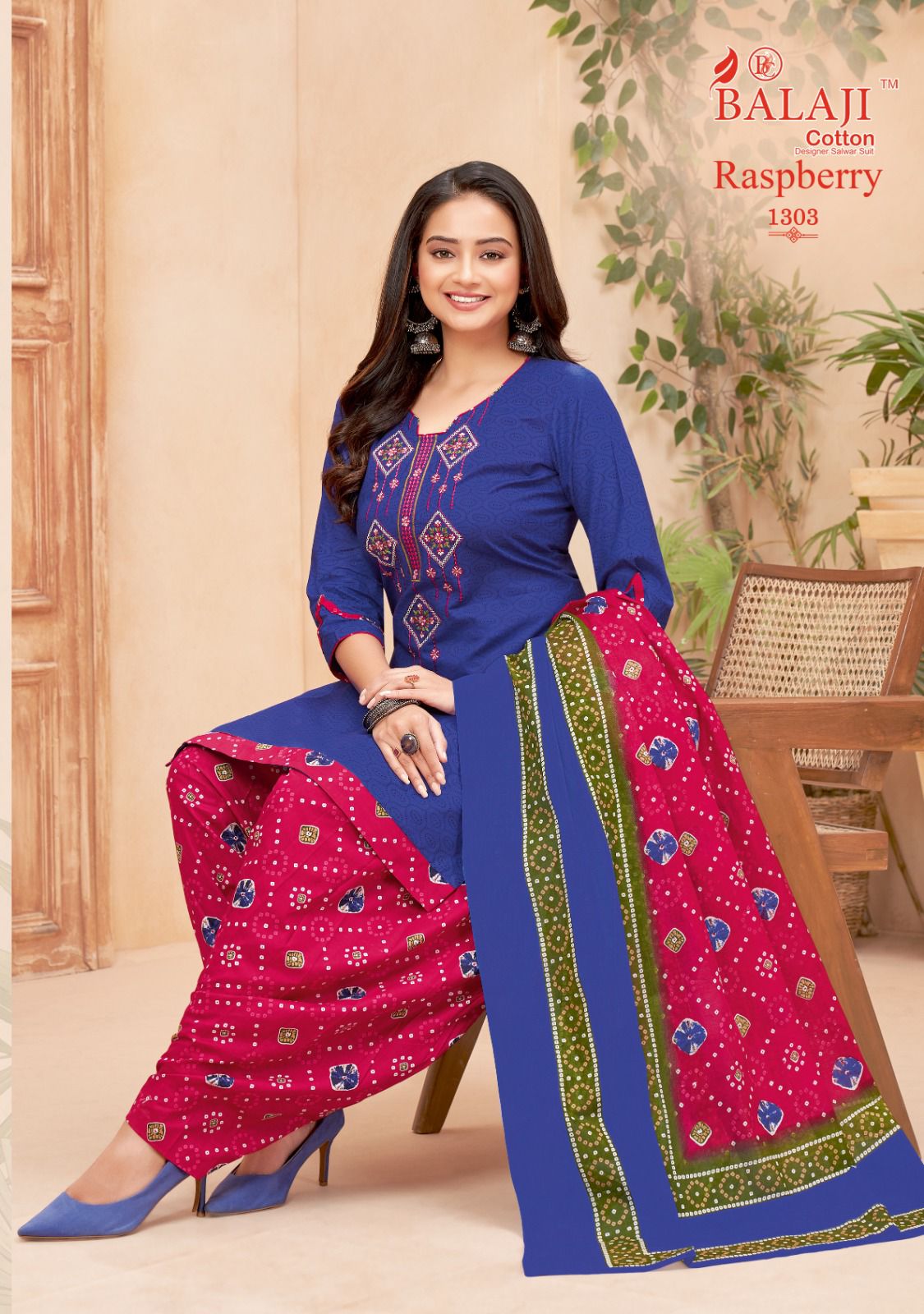 Balaji Raspberry Vol 13 Embroidery Cotton Dress Material
